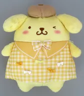 Pom Pom Pudding (A / Yellow) Full Ribbon! gingham Check Plush toy "Pom Pom Pudding"