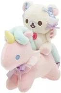 Ko Rilakkuma & Unicorn Scene Plush toy Ozora no Kururin Cotton Candy Theme "Rilakkuma"