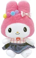 My Melody gingham Denim Plush toy (S) "Sanrio Character Connectors"