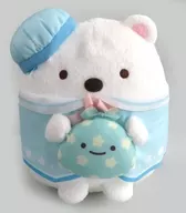 Plush toy "Sumikko Gurashi" with Shirokuma no Furusato Nikko, a sister of Shirokuma.