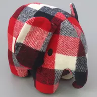 エレファント(赤チェック) 27cm ぬいぐるみ 「ミッフィー」