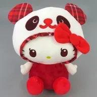 パンダ ハローキティ(A/レッド) タータンチェックBIGぬいぐるみ 「パンダ ハローキティ」