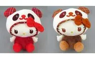 全2種セット タータンチェックBIGぬいぐるみ 「パンダ ハローキティ」