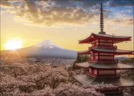 春暁の富士山と桜 (山梨) 「日本風景」 ジグソーパズル 500ピース [05-1023]