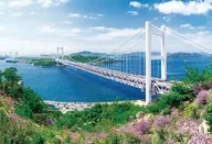 快晴 瀬戸大橋‐岡山 「日本の風景」 世界最小ジグソーパズル 1053スーパースモールピース [31-034]