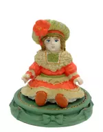 Almond Marcel Bisque Doll (Red Dress) "Miniature Antique Museum II"