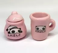 4.シュガーポット(蓋付き)＆コップ 「たれぱんだ ミニチュアコレクション」