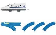3.N700A新幹線(先頭車+ターンアウトレール(L)1本+曲線レール3本) 「つなごうプラレール15」