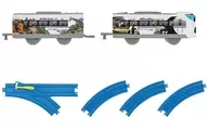 6.パンダくろしお「Smileアドベンチャートレイン」(中間車+後尾車+ターンアウトレール(L)1本+曲線レール3本) 「つなごうプラレール15」