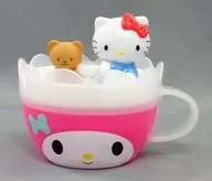 Hello Kitty and My Melody Tea Cup "Hello Kitty & Sanrio Character Cotters" Happy Set