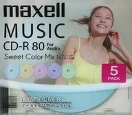 CD-R Swet color Mix 700 mb for Hitachi Maxell Recording 5-Pack Set [CDRA80PSM. 5S]