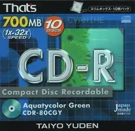 Taiyo Yuden CD-R 700 mb Aquatycolor Green 10-Pack Set [CDR-80CGY10FN]
