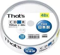 Taiyo Yuden Thats Data CD-R 700 mb 48 x 10-sheet Pack [CDR80WTY10MBV]