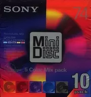 索尼錄音迷你光盤5Color Mix Pack74分鐘10張包裝[10MDW74CRAX]