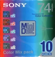 Sony Recording Minidisk Color Mix 74 minutes 10 Sheet Pack [10MDW74CRX]