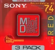 索尼錄音用迷你光盤COLOR COLLECTION RED 74分3張裝[3MDW74KR]