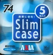 AXIA 録音用ミニディスク SlimCase 5枚入 (スカイブルー) [MD SLA SB 74X5P C]