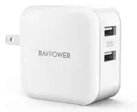 Cargador rápido USB de 2 puertos RAVPOWER 24W (blanco) [RP-UC11]
