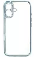 エレコム iPhone 16用ソフトクリアケース 極限 (メタリックペールブルー) [PM-A24AUCTMKBU]