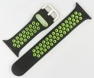 エレコム Apple Watch 49/46/45/44/42mm用シリコンバンド アクティブタイプ (ブラック×グリーン) [AW-45BDSCNBK2