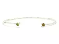 Citrine ＆ Peridot Biju mam 2粒カラーストーンバングル 「SHINJUKU ART WEEK ブルーロック×伊勢丹」