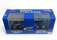 Q版賽車SUBARU IMPREZA WRC2004#1(金屬藍色)&SUBARU SWRT SERVICE TRUCK(金屬藍色)2台SET STi限定