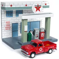 1/64 Johnny Lightning Dioramas Texaco Station with 1965 Chevy Truck [JLSD001]