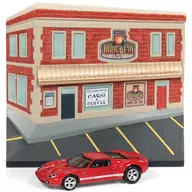 1/64 2005 Ford GT Red with Resin Cafe Front Facade “Cars and Coffee” Diorama [JLDR004B]
