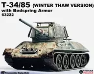 1/72 WW.II ソビエト軍 T-34/85 ベッドスプリングアーマー装備 冬季雪解け迷彩仕様 完成品 [DRR63222]