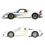 1/43 Porsche 918 Spyder Weissach package ＆ Carrera GT set (オリックスホワイトパールエフェクト) [EMCOF017C]