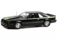 1/18 1980 Ford Mustang Cobra - Black with Green Cobra Hood Graphics and Stripe Treatment [13603]