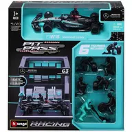 1/43 メルセデス-AMG ペトロナス F1チーム PIT PASS セット W15 G.ラッセル #63(クルー×6pcs、パドックガレージ) [BUR38452R]