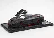 1/18 Ferrari LaFerrari Matt black with red stripes real carbon base - with display case [BBR182239A]