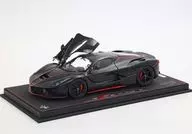 1/18 Ferrari LaFerrari Matt black with red stripes eco leather base - with display case [BBR182239]