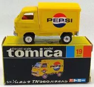 1/54 Honda TN360 Panel Van (Yellow / Black Box / Made in Japan) "Tomica No. 19"