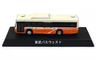 1/150 Hino Blue Ribbon II KV234L1 Tobu Bus West (White x Orange) "Dycast Bus Series Bus Route 1" Limited Sunkus / Thanks
