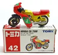 1/34 Honda CB750F (rojo x amarillo/caja roja/fabricado en China/azul TOMY) "Tomica No. 42"