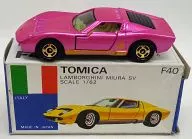 1/62 Lambo Luggy Ni Miura SV (Pink Purple / Blue Box / Made in Japan) "Tomica Foreign Car Series F40"