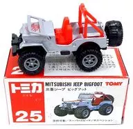 Mitsubishi Jeep Bigfoot (plateado x rojo / caja roja / fabricado en Japón) "Tomica No. 25"