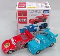 Lightning McQueen (rojo) & Meter (azul) 2 set "Car Meter Tokyo Race" Disney Pixar Tomica Collection