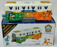 1/199 ディズニーリゾートライン グーフィー＆プルート 中間車両 ディズニーシー15周年ver.(ホワイト×グリーン×オレンジ) 「トミカ ディズニービークルコレクション」 東京ディズニーリゾート限定
