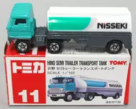 1/102 Hino Semi Trailer Transport Tank NISSEKI (Green x White / Red Box / Made in China / TOMY Deficit) 「 Tomica No. 11 」