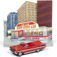 1/64 ’50s Diner Facade Diorama - 1959 Chevrolet Impala Convertible 「Johnny Lightning Dioramas 2019 Release 2」 [JLDR005]