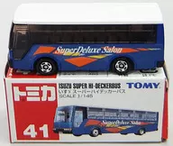 1/145 Isuzu Super High Decker Bus (Blue x White / Red Box / Made in China / TOMY Blue) 「 Tomica No. 41 」