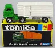 Hino Semi-trailer Panel Van (Green x White / Black Box / Made in Japan) "Tomica No. 24"
