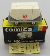 1/47 日本航空 コンテナー #1904(ホワイト/黒箱/日本製/10Cホイール) 「トミカ No.100」