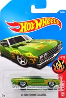1/64 69 FORD TORINO TALLADOGA (Light Green x Orange Fire Pattern) "Hot Wheels HW FLAMES" [DTX82]
