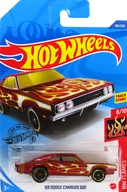 1/64' 69 DODGE CHARGER 500 (Red x White) "Hot Wheels HW FLAMES" [GHG09]