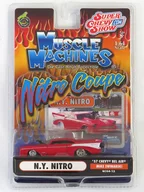 1/64 N. Y. NITRO' 57 CHEVY BEL AIR (Red x White) "SUPER CHEVY SHOW" MUSCLE MACHINES NITRO COUPE [NC04-12]