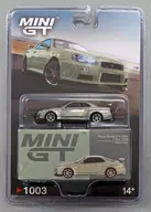 1/64 Nissan スカイライン GT-R R34 Vスペック II Nur ミレニアムジェイド(右ハンドル) CHASE CAR 「ミニGTシリーズ」 [MGT01003-BLC]